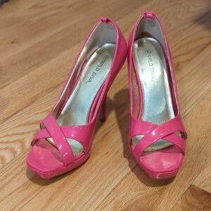 Wild Diva Fuchsia Open-Toe Heels